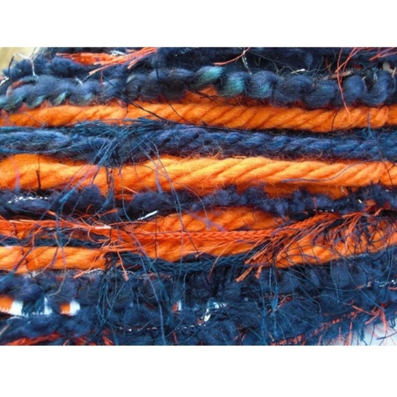 AUBURN TIGERS Scarf Handmade War Eagle Game Day Orange Blue Eyelash Yarn - Picture 4 of 6